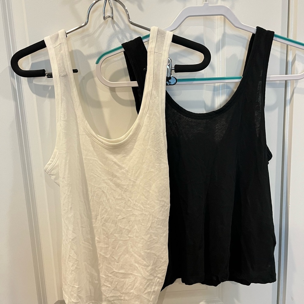 Everlane Black and White Tank Tops